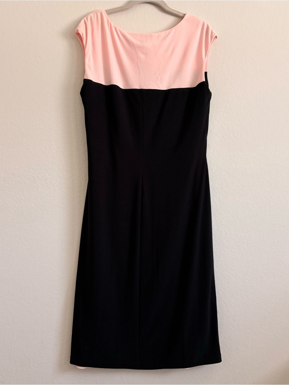 Lauren by Ralph Lauren Elegant Two-Tone Pink and Black Ruched Women’s Dress- 14 - Picture 6 of 8